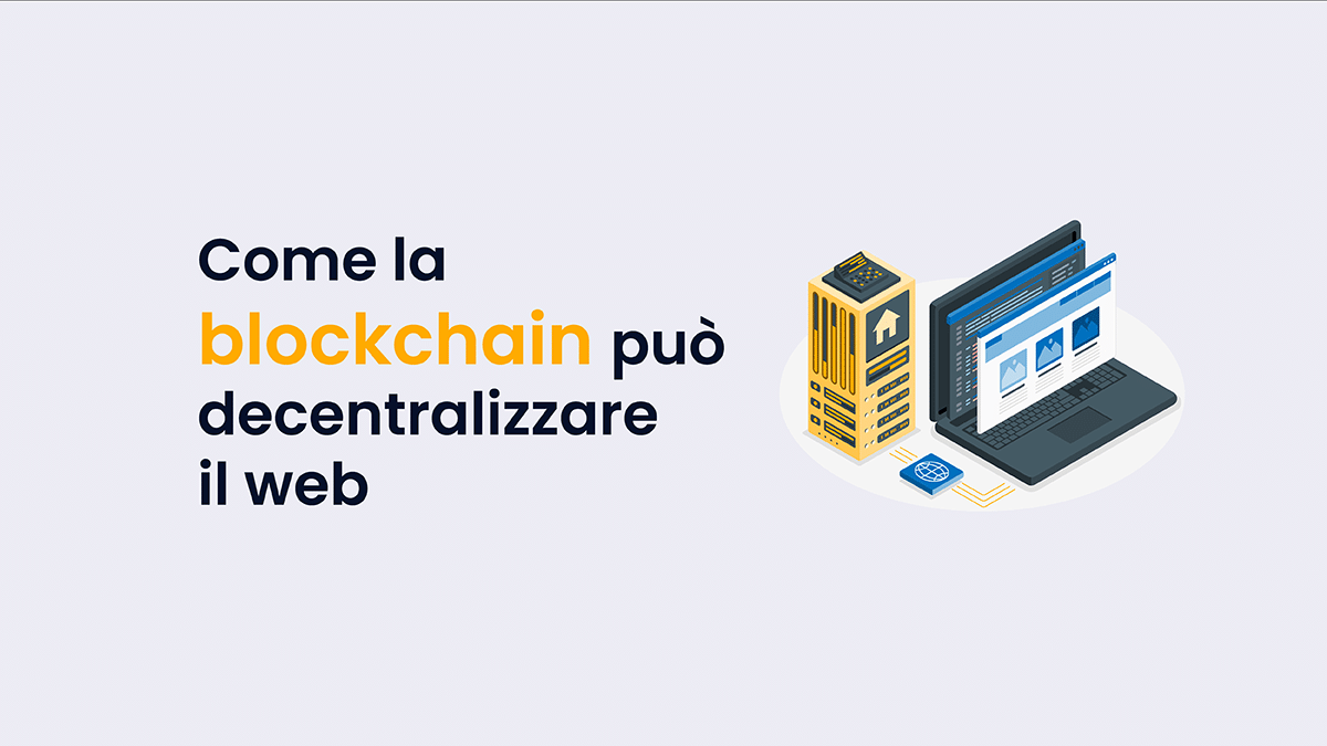 pc portatile e server blockchain web decentralizzato