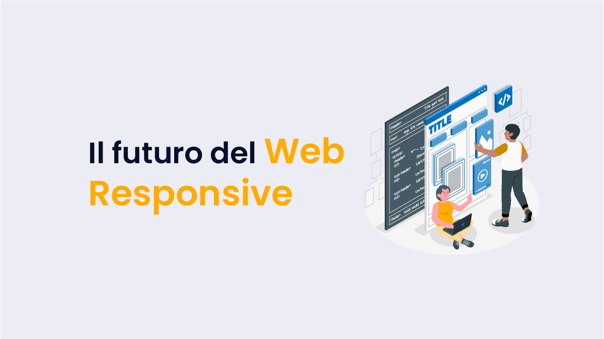 schermi sospesi sito web responsive persone interagiscono da più dispositivi